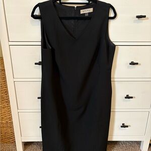 Kasper Black V-Neck Midi Sheath Dress